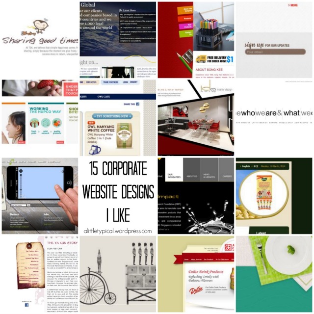 15 corporate website designs by alittletypical. Great blog & website layout, graphic, colours ideas. 