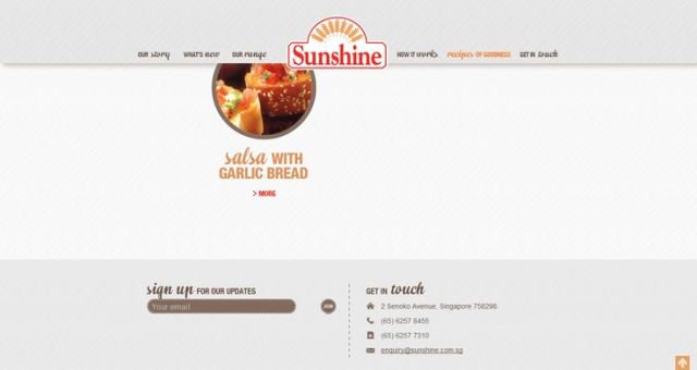 Sunshine Bakeries. 15 corporate website designs by alittletypical.